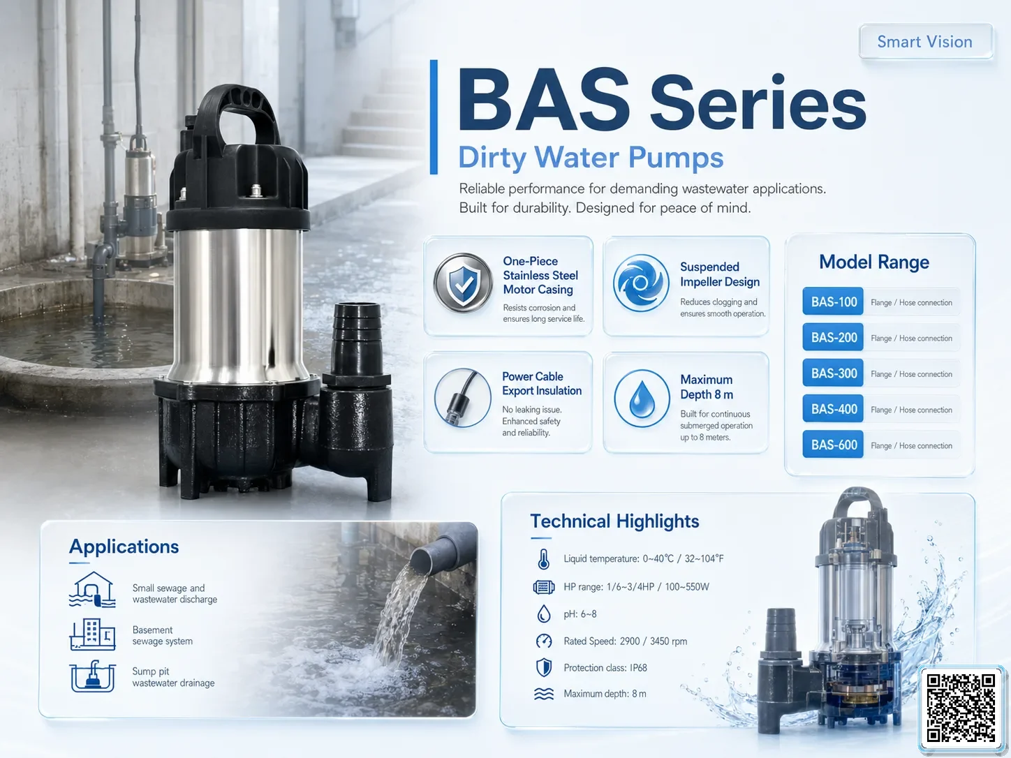 BAS BAS Series Dirty Water Pumps Catalogue Taiwan Pumps, Bơm Đài Loan nhập khẩu