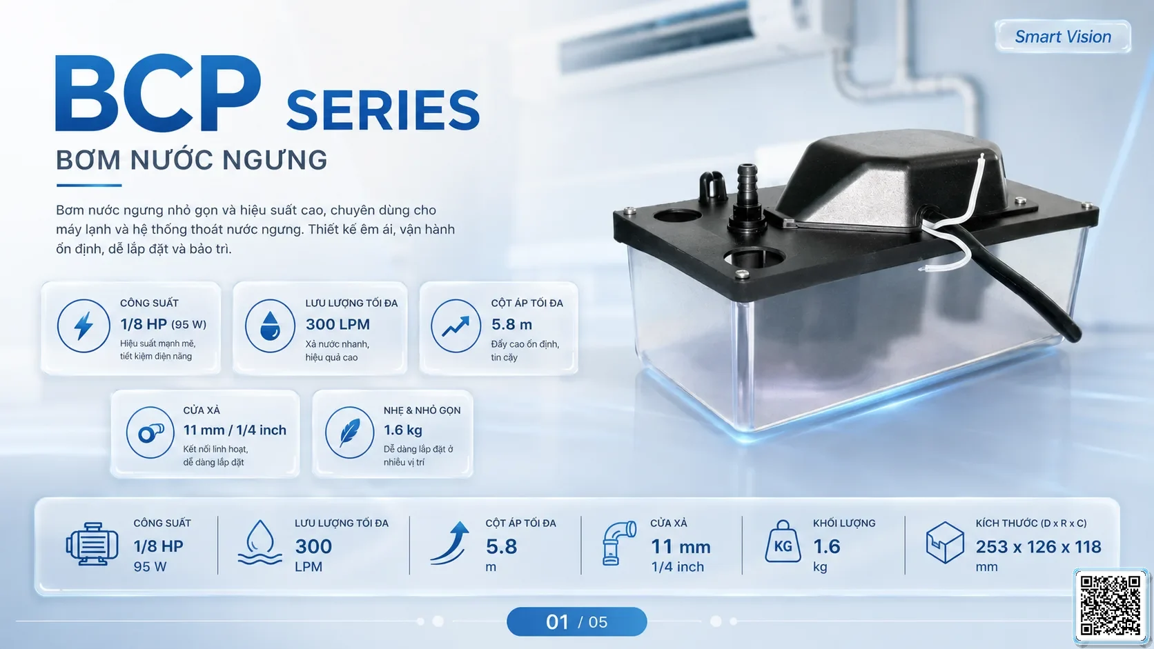 BCP BCP-20 Series Condensate Pumps Taiwan Pumps, Bơm Đài Loan nhập khẩu