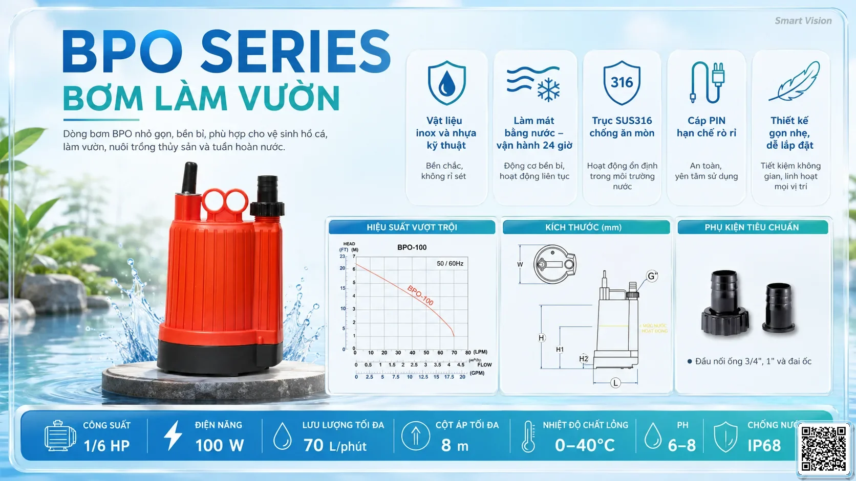 BPO BPO Series Gardening Pump Taiwan Pumps, Bơm Đài Loan nhập khẩu