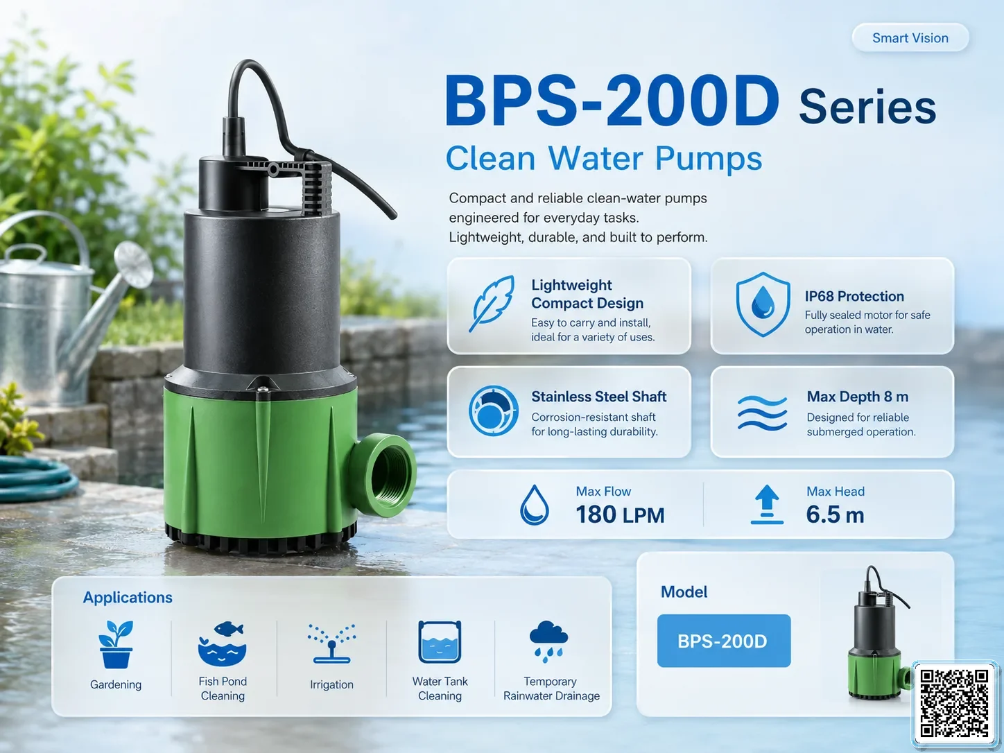 BPS-200D BPS-200D Series Clean Water Pumps Catalogue Taiwan Pumps, Bơm Đài Loan nhập khẩu