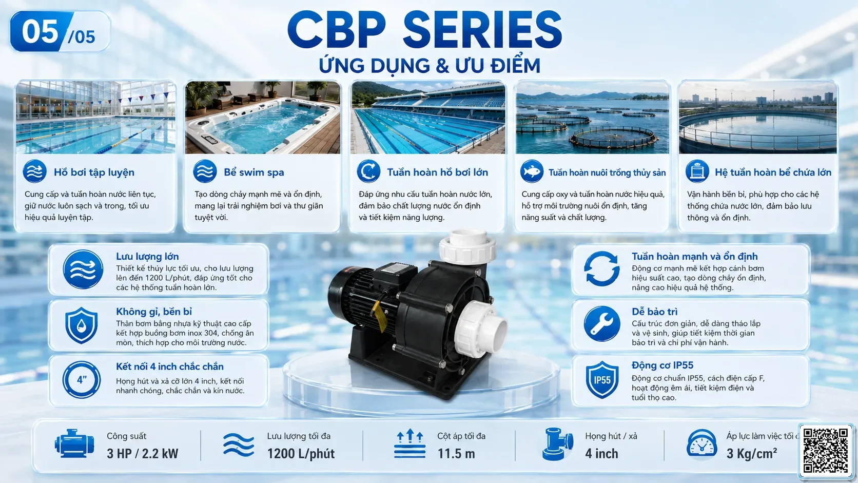 CBP CBP Series Swimming Training Pumps Taiwan Pumps, Bơm Đài Loan nhập khẩu