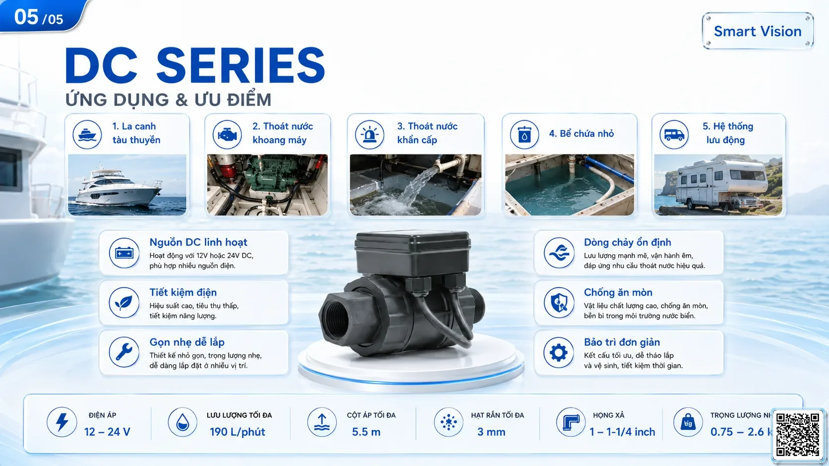 DC DC Series Bilge Pumps Taiwan Pumps, Bơm Đài Loan nhập khẩu