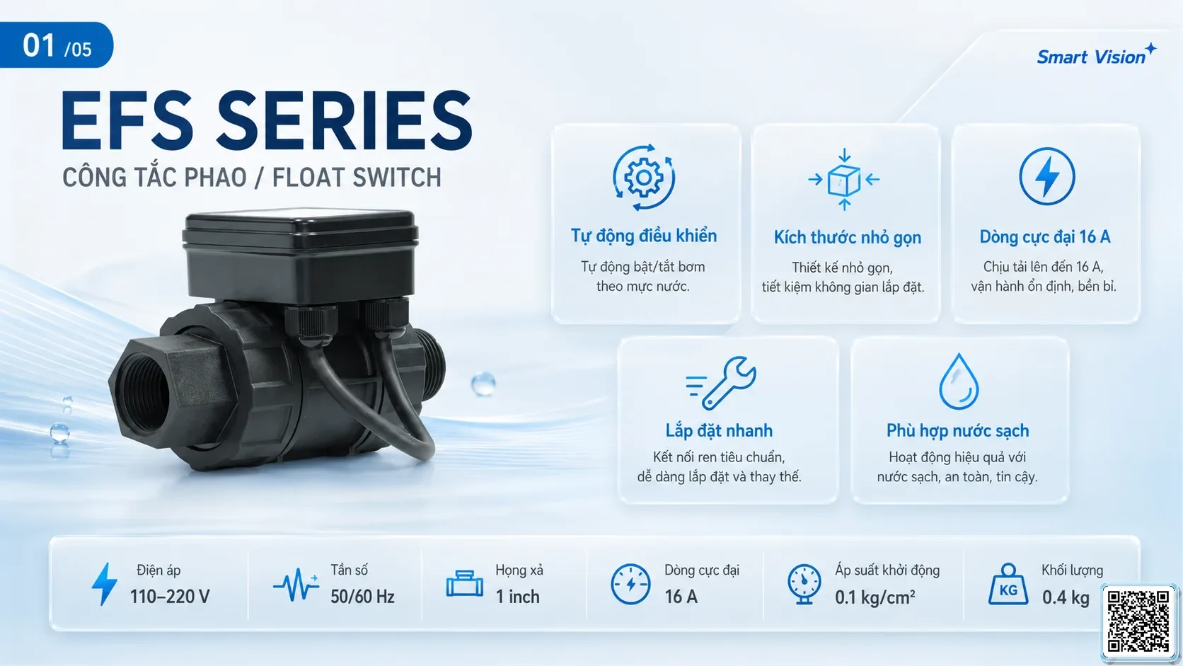 EFS EFS Series Float Switch Bơm Đài Loan nhập khẩu