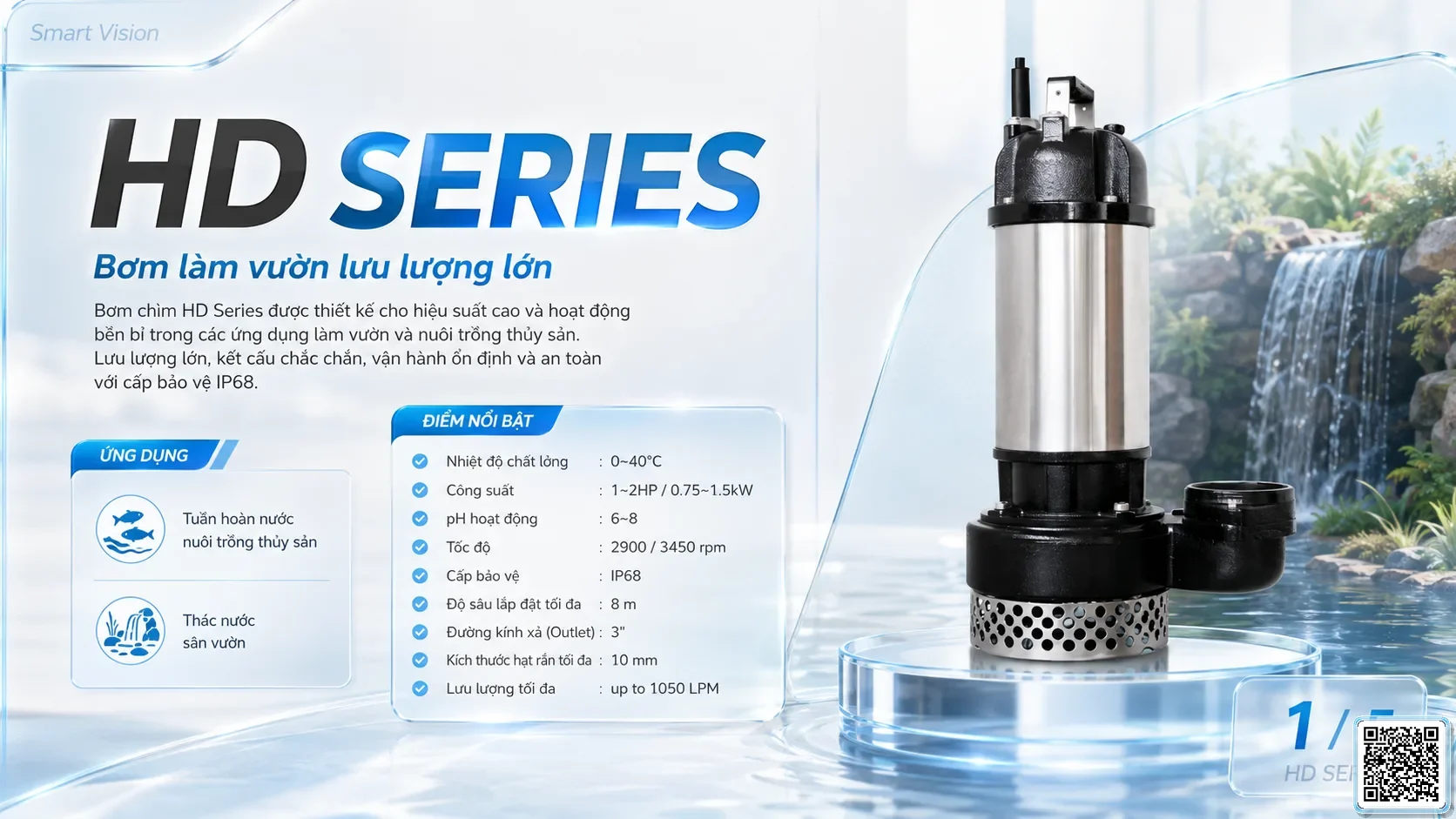 HD HD Series Hi-flow Gardening Pumps Taiwan Pumps, Bơm Đài Loan nhập khẩu