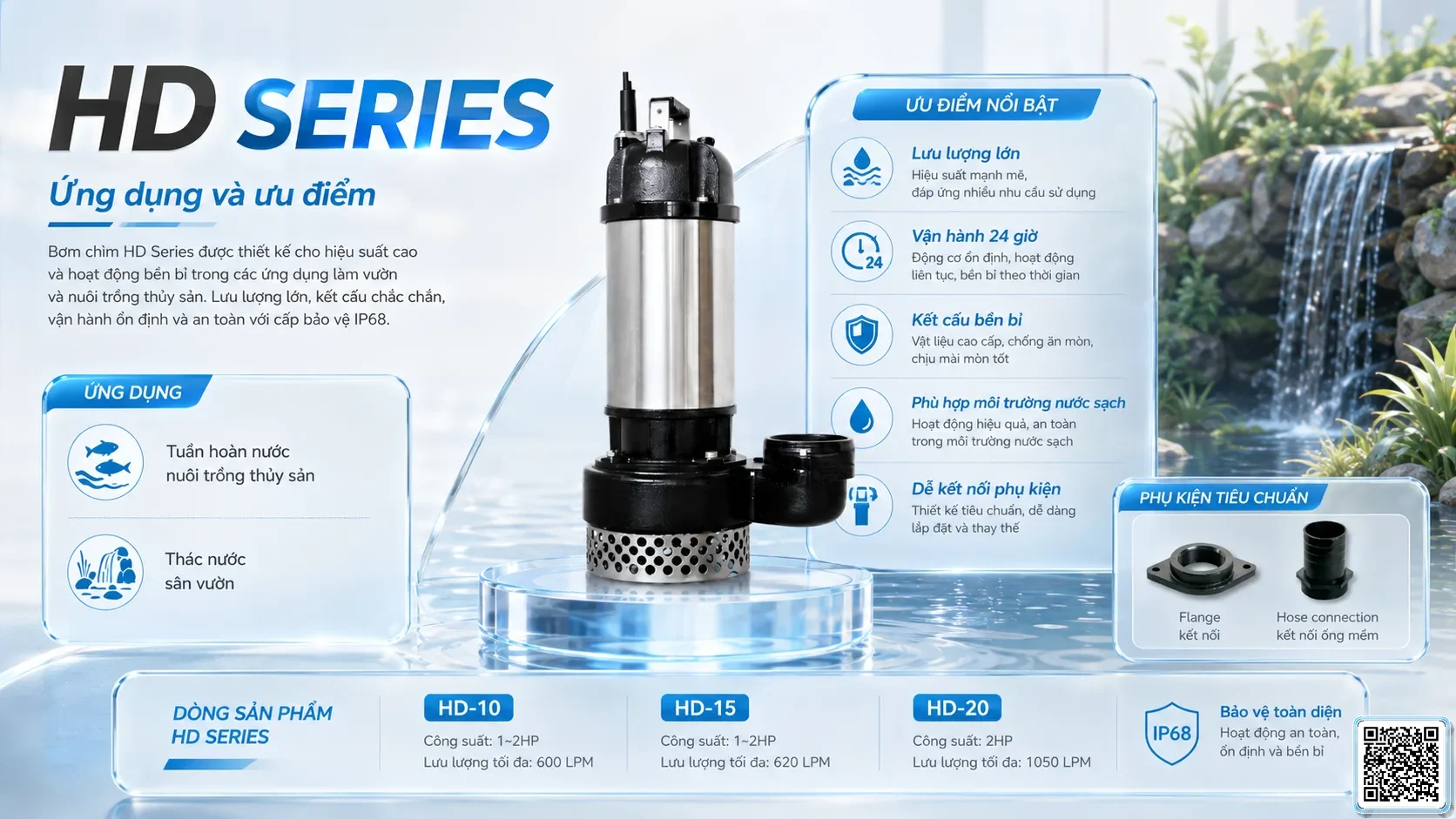 HD HD Series Hi-flow Gardening Pumps Taiwan Pumps, Bơm Đài Loan nhập khẩu
