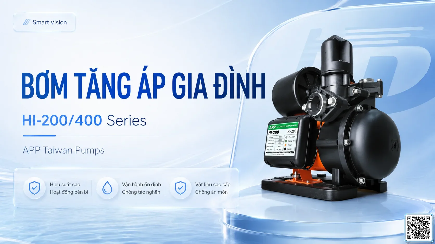HI-200/400 Series – Bơm tăng áp gia đình