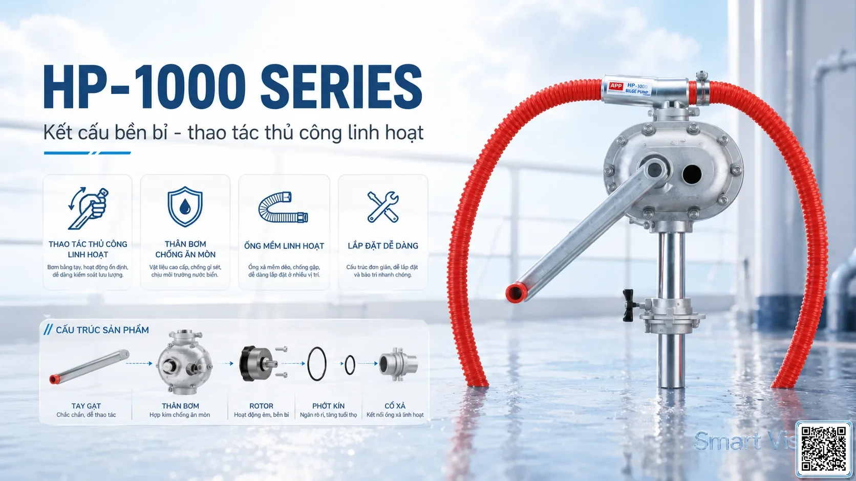 HP-1000 HP-1000 Manual Bilge Pump Catalogue Taiwan Pumps, Bơm Đài Loan nhập khẩu