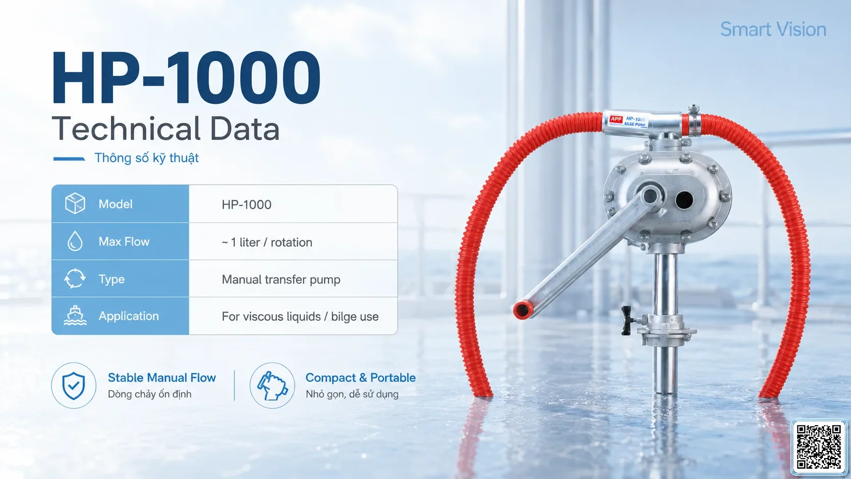 HP-1000 HP-1000 Manual Bilge Pump Catalogue Taiwan Pumps, Bơm Đài Loan nhập khẩu