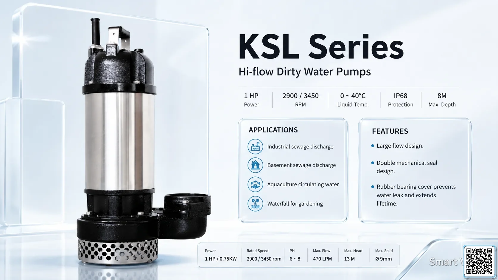 KSL KSL Series Hi-flow Dirty Water Pumps Bơm Đài Loan - App Pumps