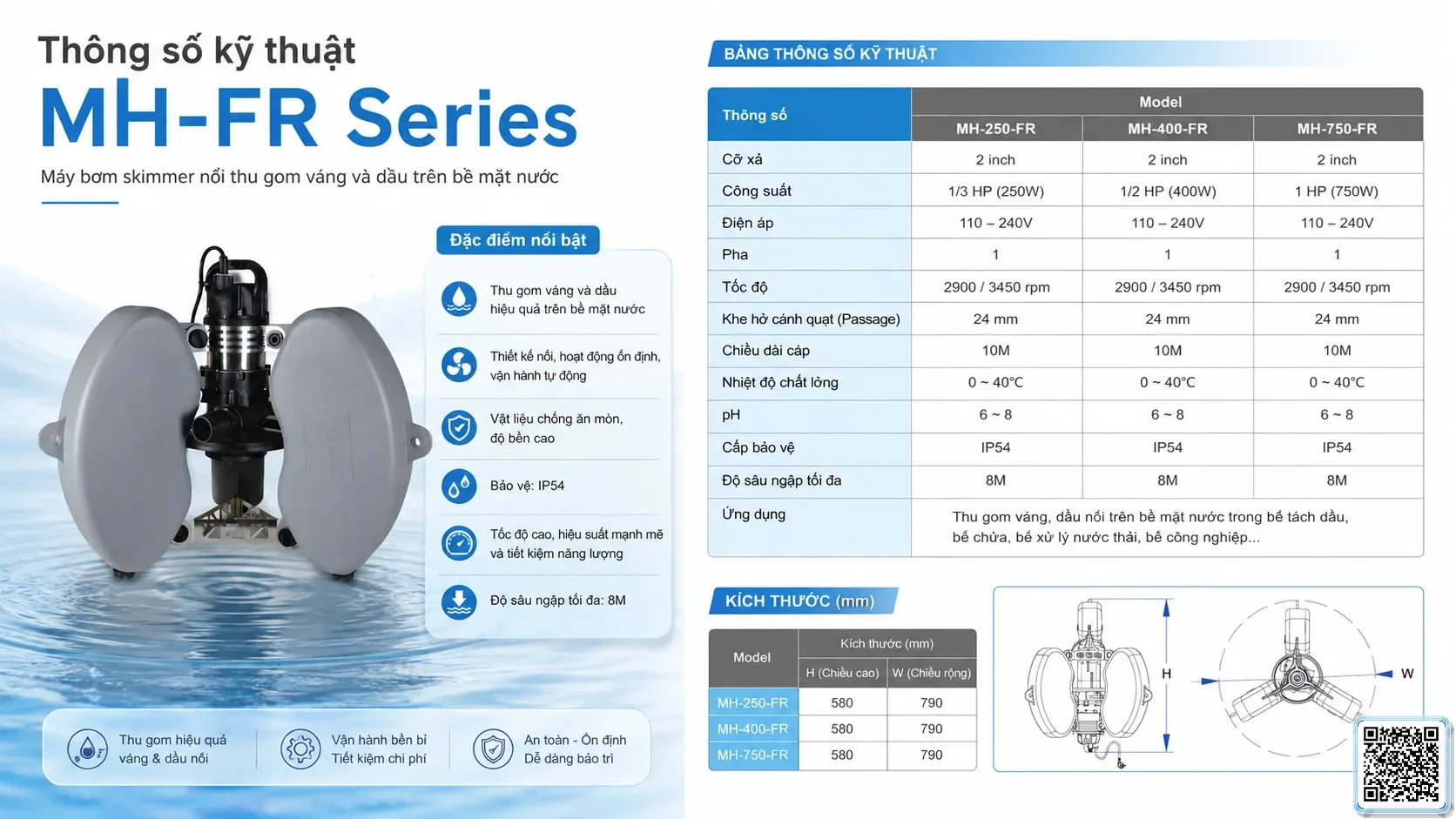 MH-FR MH-FR Series Skimmer Pumps Catalogue Taiwan Pumps, Bơm Đài Loan nhập khẩu