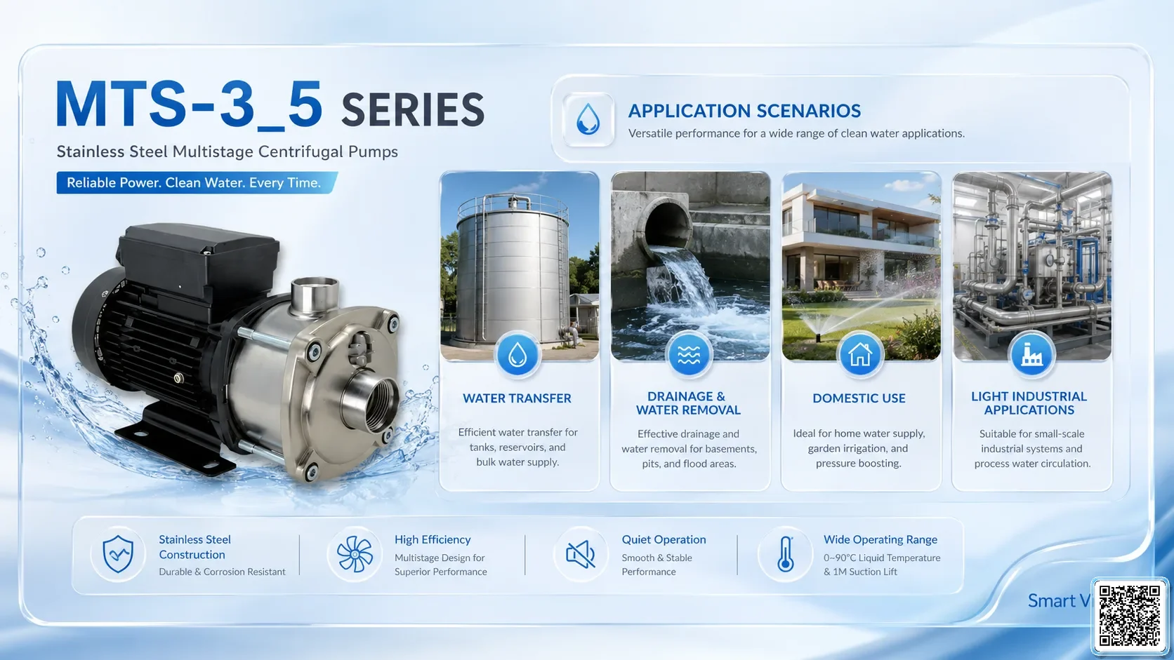 MTS-3/5 MTS-3/5 Series Stainless Steel Multistage Centrifugal Pumps Taiwan Pumps, Bơm Đài Loan nhập khẩu