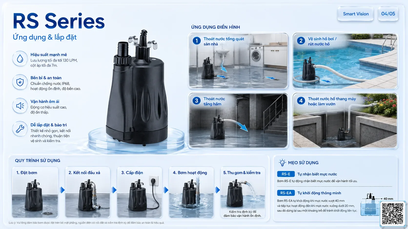 RS RS Series Automatic On/Off Without Float Switch Catalogue Taiwan Pumps, Bơm Đài Loan nhập khẩu