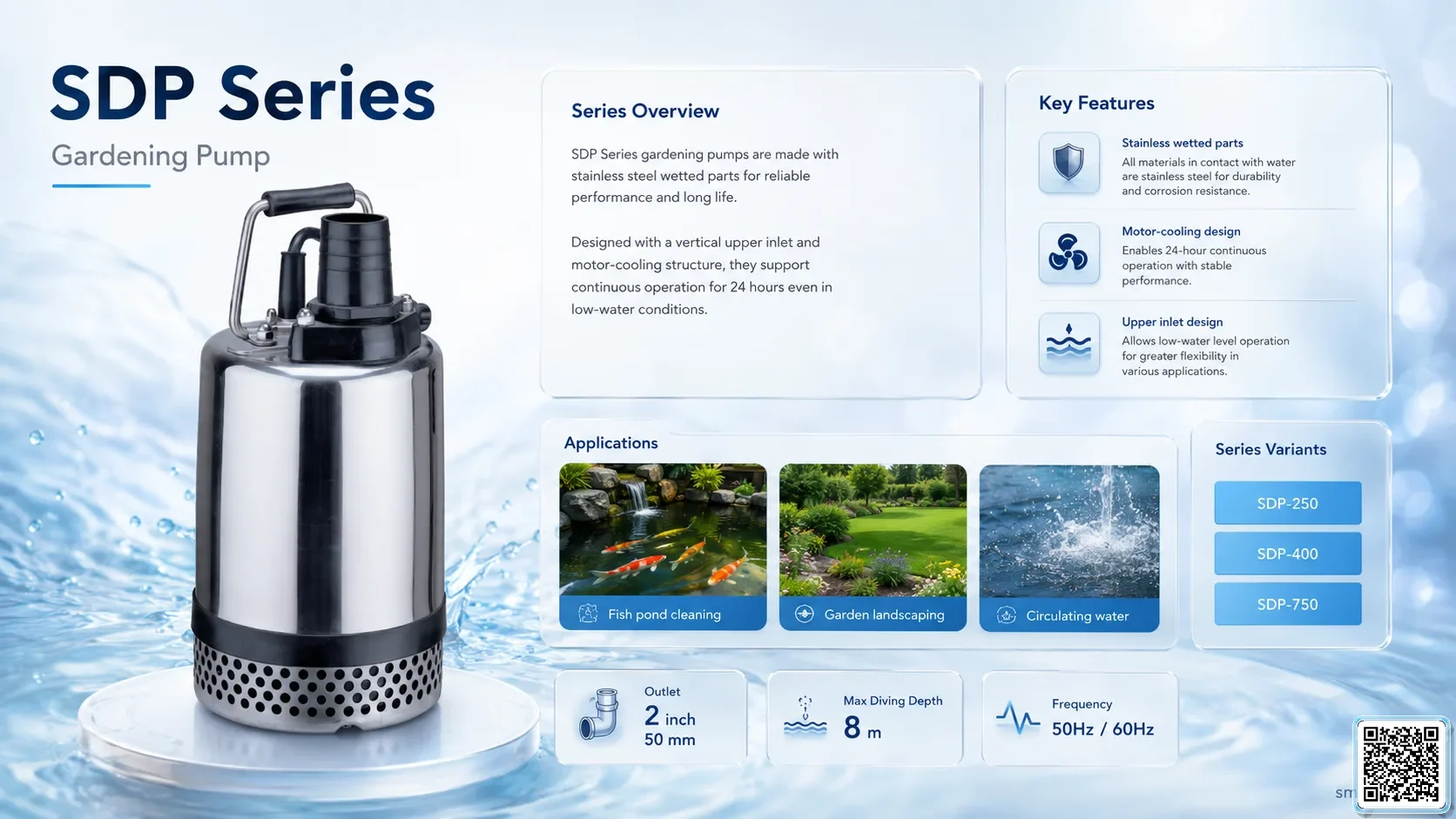 SDP APP Taiwan pump image for fountain, drainage and water show applications