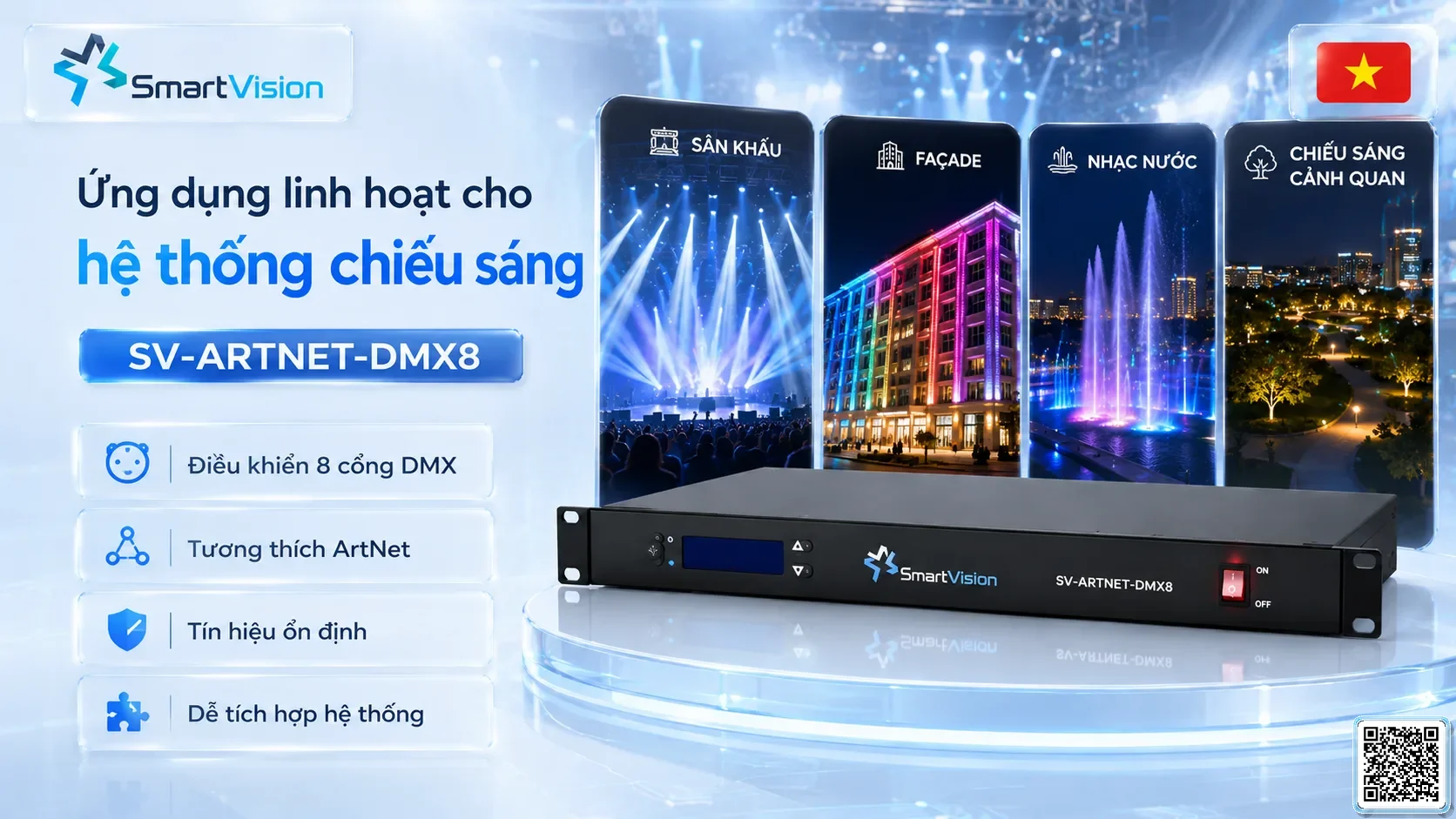 SV-ARTNET-DMX8 SV-ARTNET-DMX8 8-Port ArtNet-DMX Converter Bộ điều khiển DMX, Nhạc nước DMX, Đèn DMX, Bơm DMX, hệ thống ánh sáng DMX