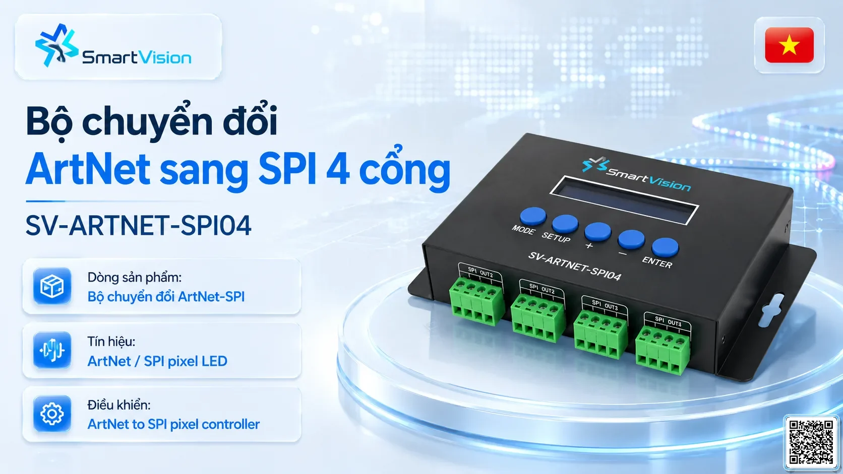 SV-ARTNET-SPI04 4-Port ArtNet-SPI Controller