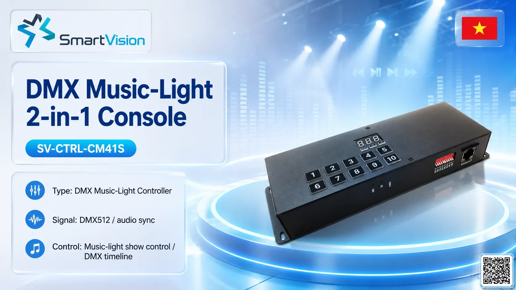 SV-CTRL-CM41S DMX Music-Light 2-in-1 Console