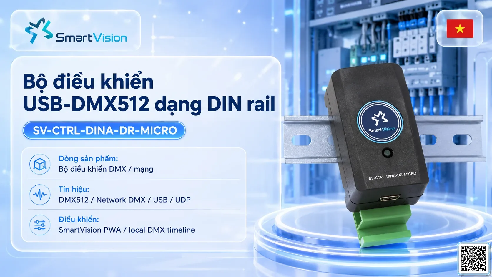 SV-CTRL-DINA-DR-MICRO SV-CTRL-DINA-DR-MICRO DIN Rail USB-DMX512 Controller Bộ điều khiển DMX, Nhạc nước DMX, Đèn DMX, Bơm DMX, hệ thống ánh sáng DMX SV-CTRL-DINA-DR-MICRO SV-CTRL-DINA-DR-MICRO DIN Rail USB-DMX512 Controller Bộ điều khiển DMX, Nhạc nước DMX, Đèn DMX, Bơm DMX, hệ thống ánh sáng DMX