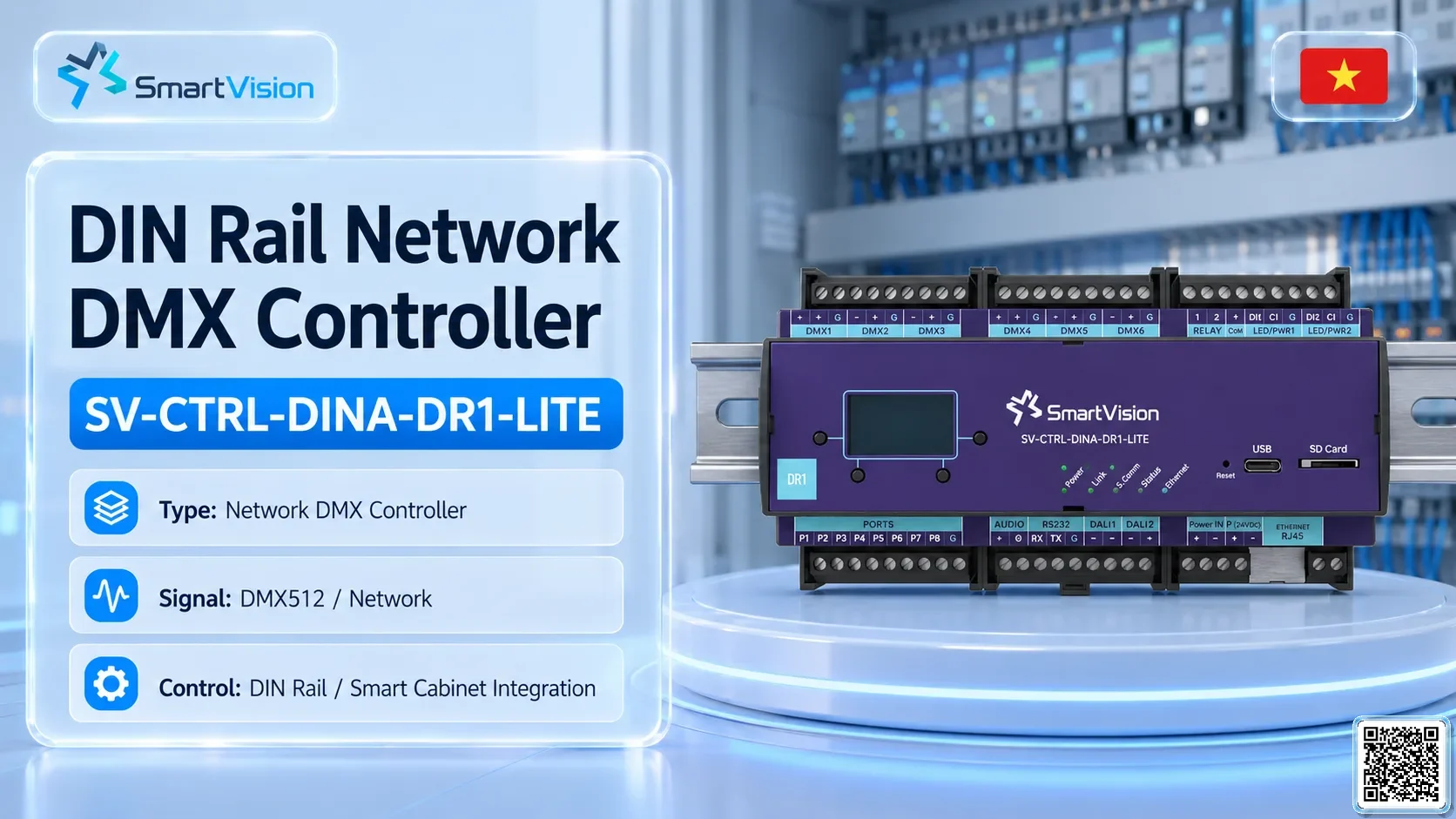 SV-CTRL-DINA-DR1-LITE SV-CTRL-DINA-DR1-LITE DIN Rail Network DMX Controller DMX Controller, DMX fountain, DMX Nozzle, DMX Pumps, DMX software, DMX Lighting SV-CTRL-DINA-DR1-LITE SV-CTRL-DINA-DR1-LITE DIN Rail Network DMX Controller DMX Controller, DMX fountain, DMX Nozzle, DMX Pumps, DMX software, DMX Lighting