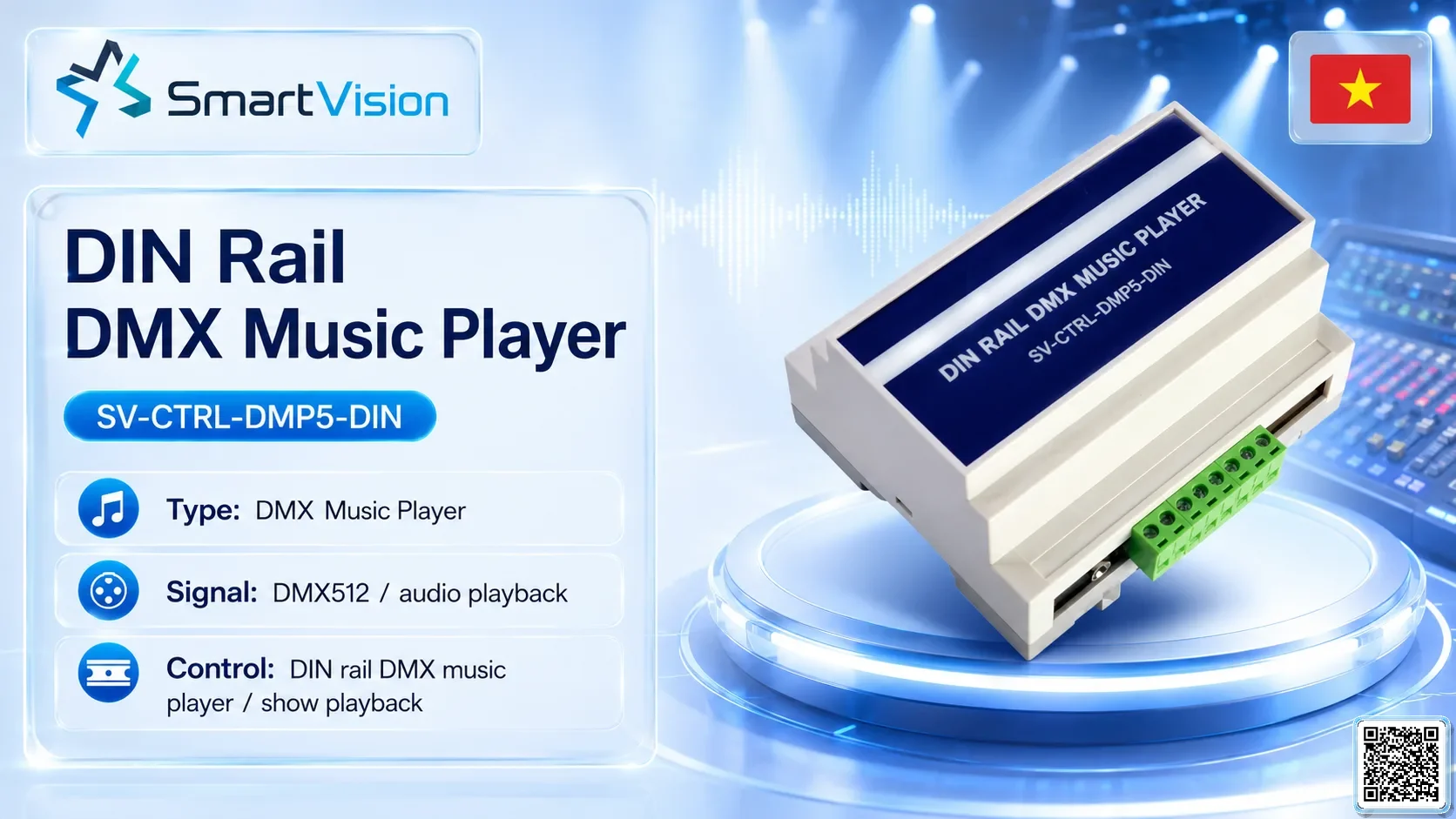 SV-CTRL-DMP5-DIN DIN Rail DMX Music Player