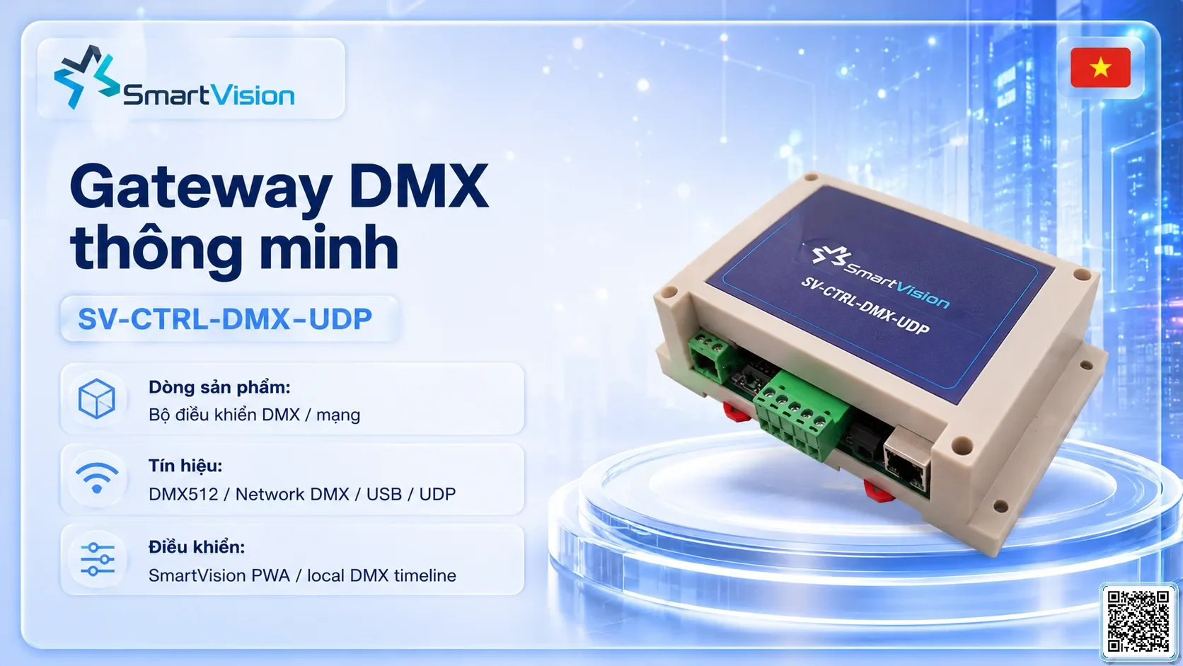 Gateway DMX thông minh SV-CTRL-DMX-UDP