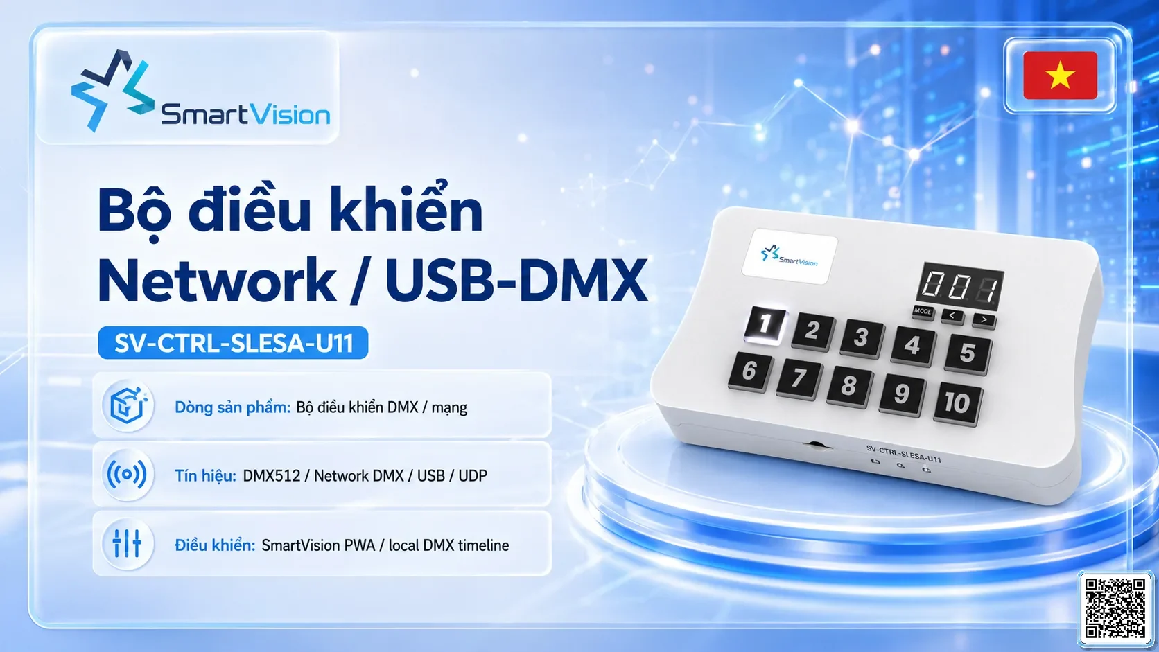 SV-CTRL-SLESA-U11 SV-CTRL-SLESA-U11 Network / USB-DMX Controller Bộ điều khiển DMX, Nhạc nước DMX, Đèn DMX, Bơm DMX, hệ thống ánh sáng DMX