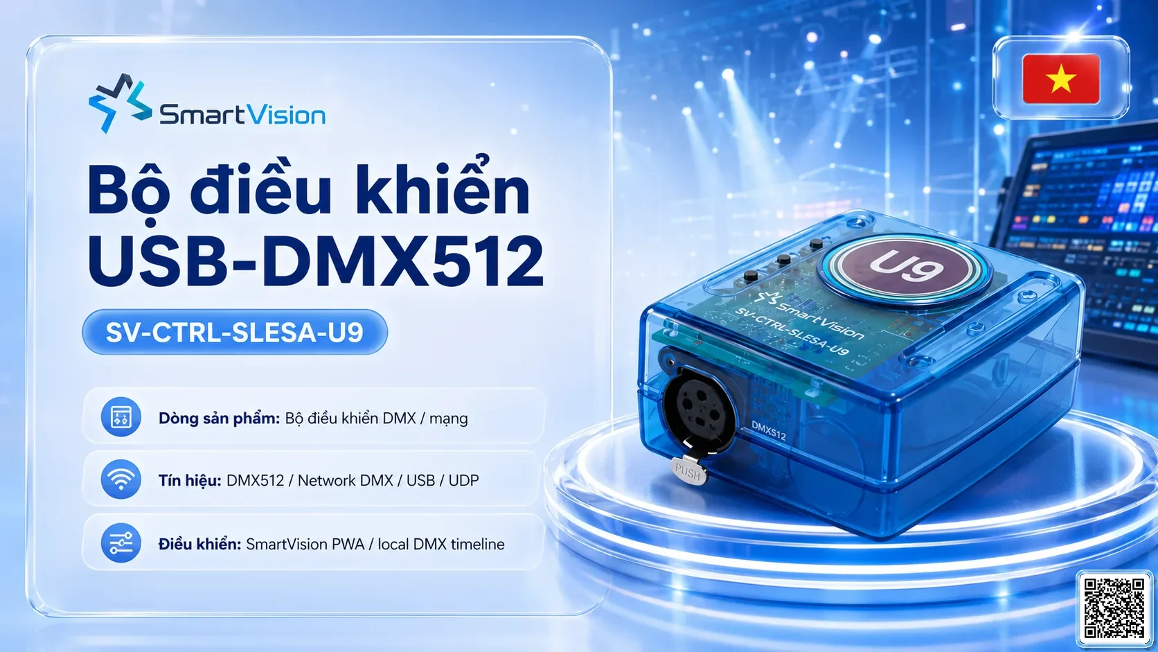 SV-CTRL-SLESA-U9 SV-CTRL-SLESA-U9 USB-DMX512 Controller Bộ điều khiển DMX, Nhạc nước DMX, Đèn DMX, Bơm DMX, hệ thống ánh sáng DMX