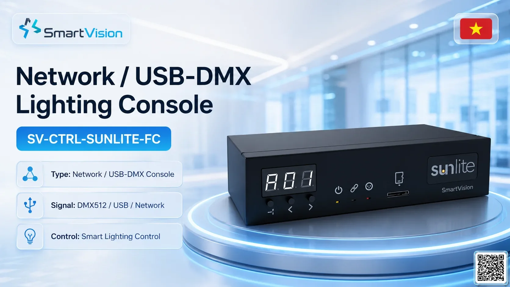 SV-CTRL-SUNLITE-FC SV-CTRL-SUNLITE-FC Network / USB-DMX Lighting Console DMX Controller, DMX fountain, DMX Nozzle, DMX Pumps, DMX software, DMX Lighting