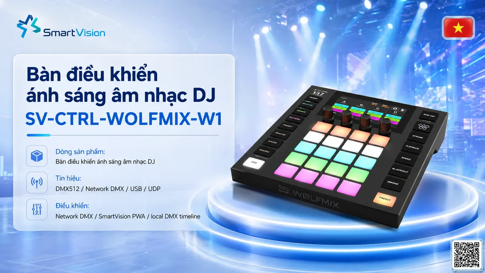SV-CTRL-WOLFMIX-W1 SV-CTRL-WOLFMIX-W1 DJ Music Lighting Console Bộ điều khiển DMX, Nhạc nước DMX, Đèn DMX, Bơm DMX, hệ thống ánh sáng DMX
