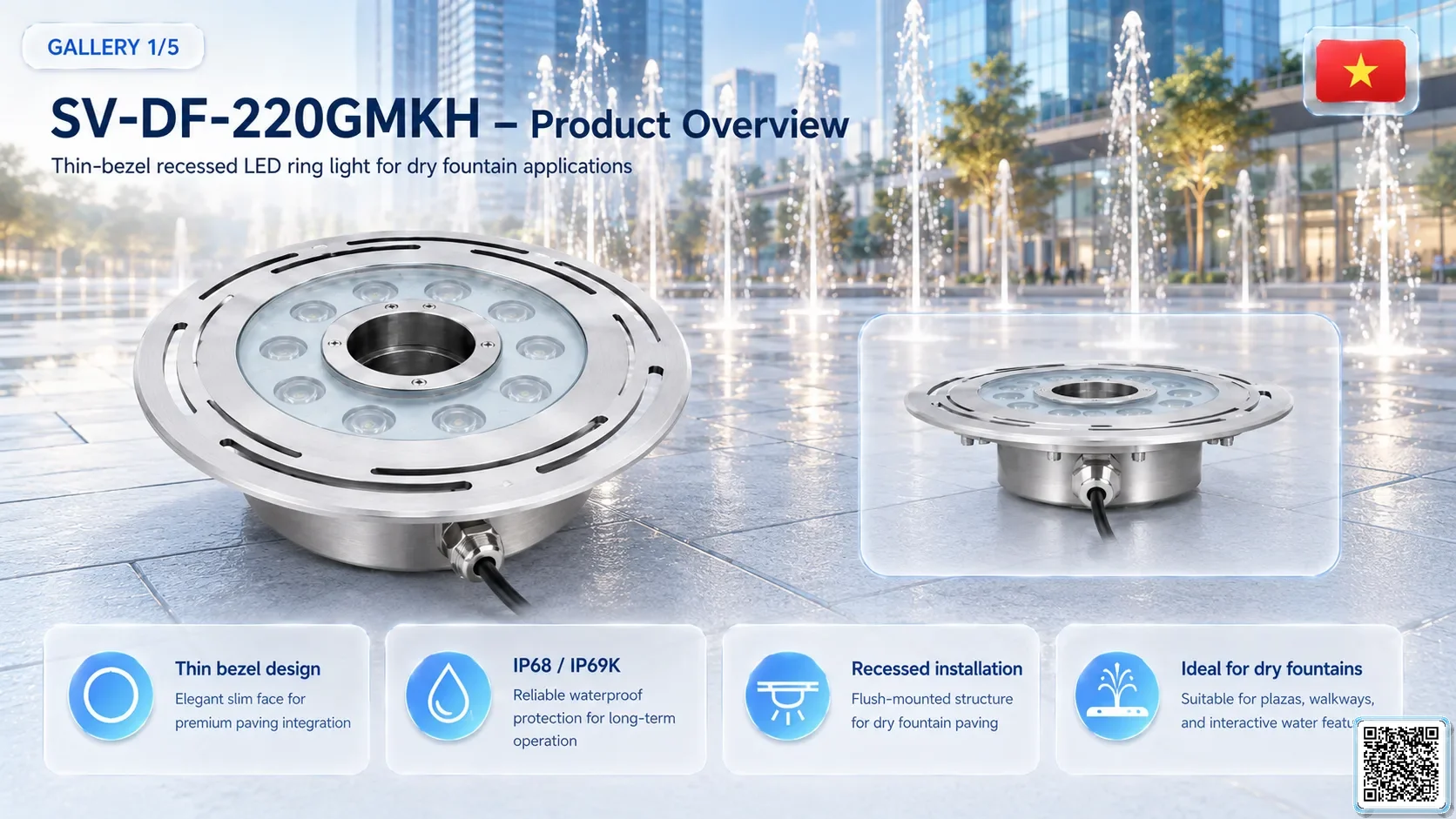 SV-DF-220GMKH SV-DF-220GMKH High Power Dry Fountain Ring LED Light Underwater Light catalogue, fountain lights