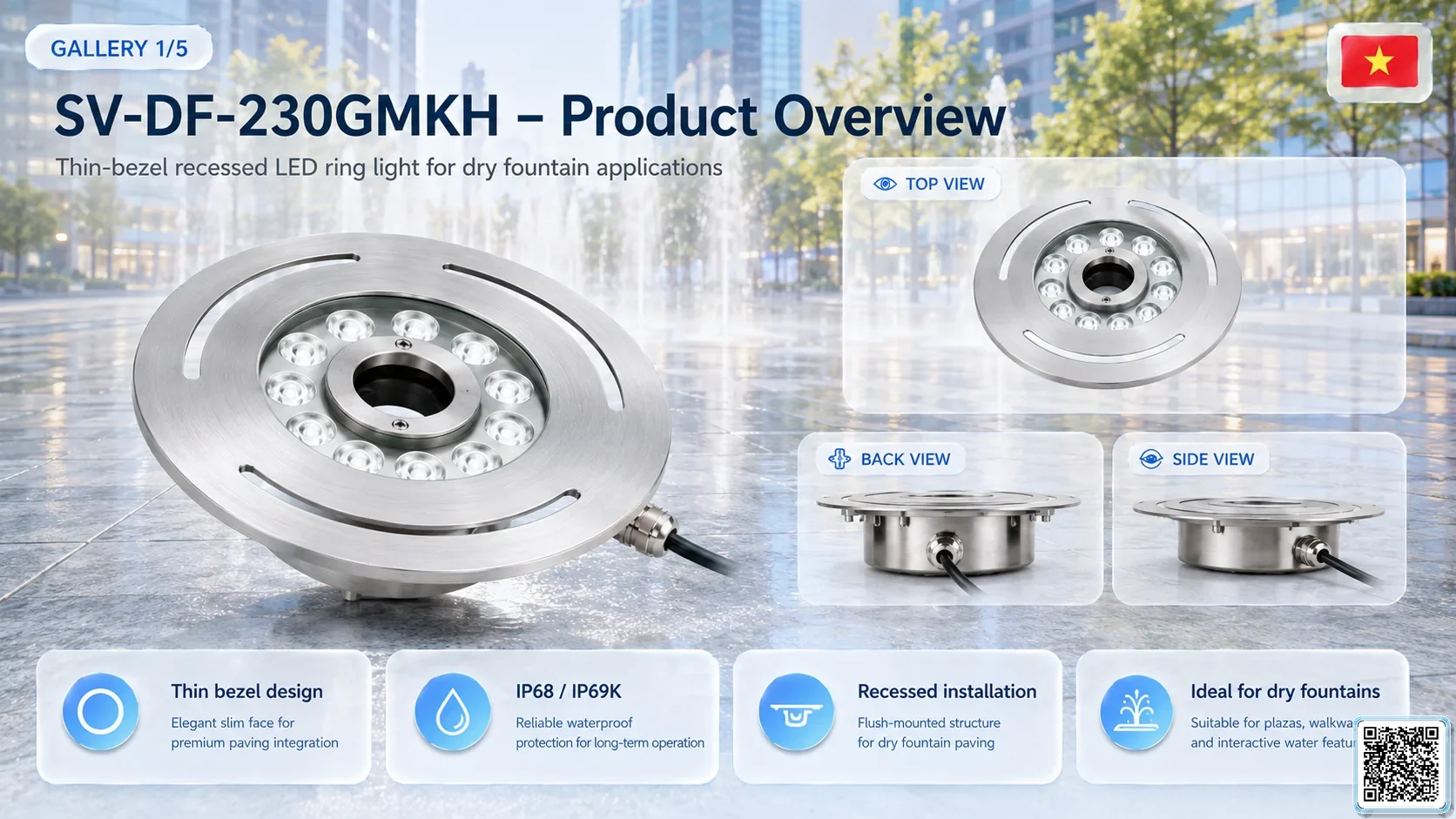 SV-DF-230GMKH SV-DF-230GMKH High Power Dry Fountain Ring LED Light Underwater Light catalogue, fountain lights