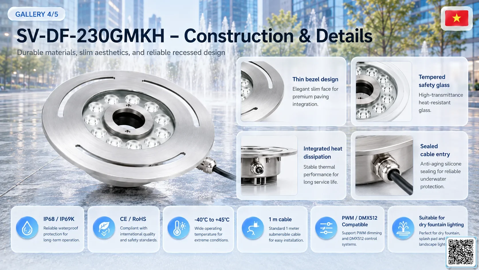 SV-DF-230GMKH SV-DF-230GMKH High Power Dry Fountain Ring LED Light Underwater Light catalogue, fountain lights