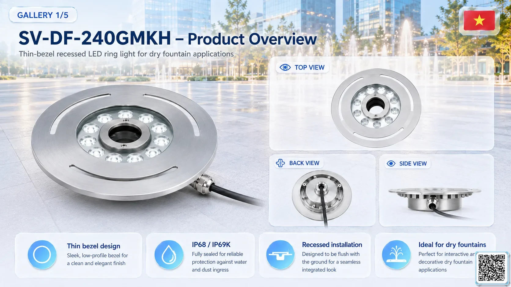 SV-DF-240GMKH SV-DF-240GMKH High Power Dry Fountain Ring LED Light Underwater Light catalogue, fountain lights