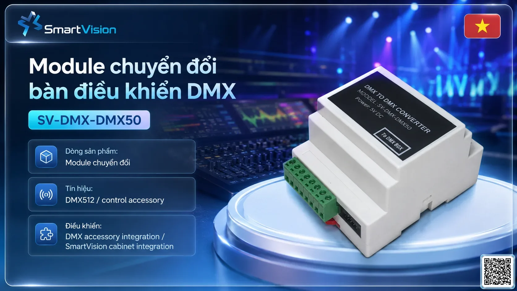 SV-DMX-DMX50 SV-DMX-DMX50 DMX Console Converter Module Bộ điều khiển DMX, Nhạc nước DMX, Đèn DMX, Bơm DMX, hệ thống ánh sáng DMX