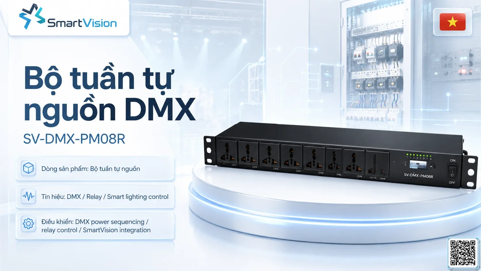 Bộ tuần tự nguồn DMX SV-DMX-PM08R