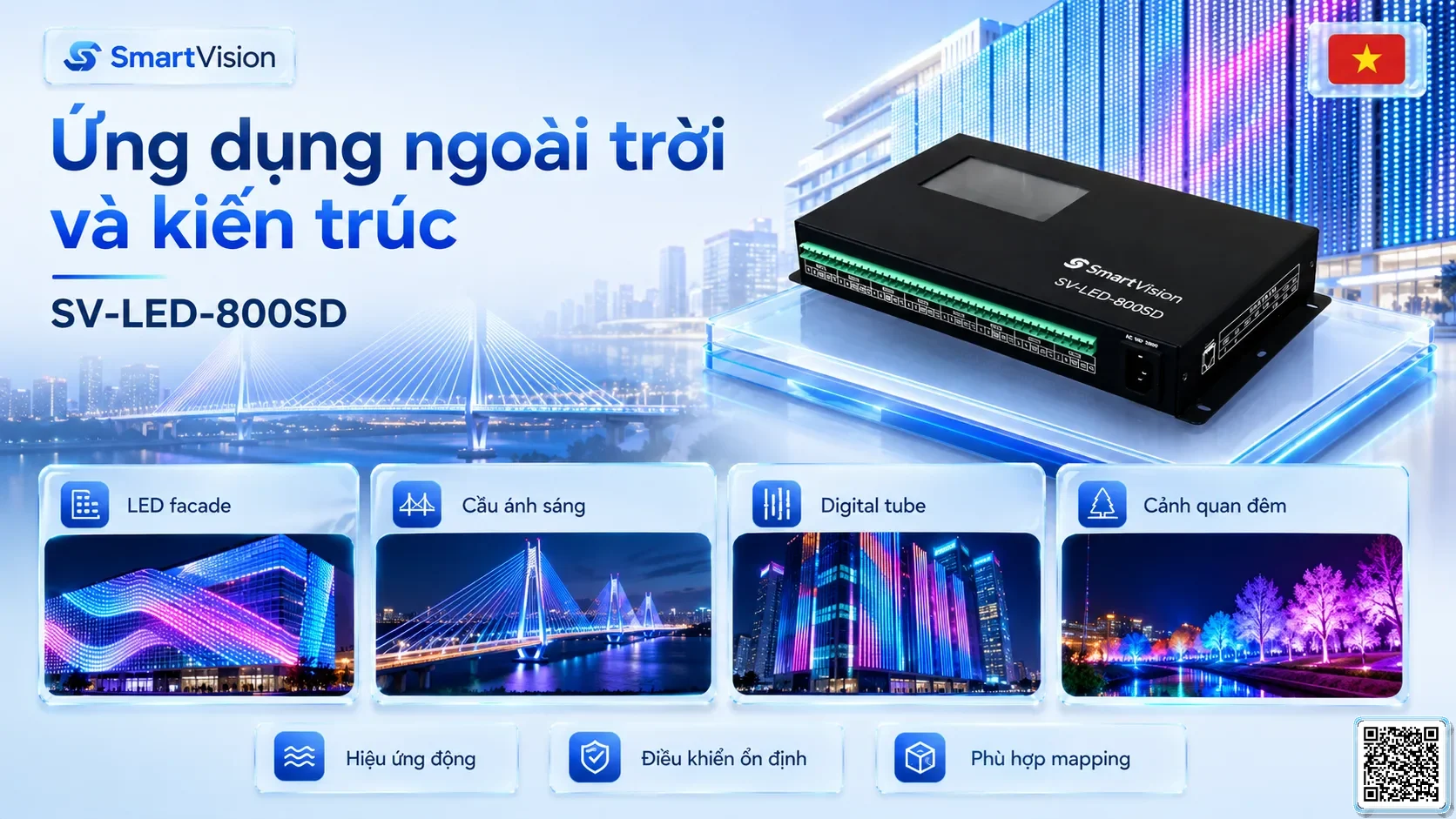 SV-LED-800SD SV-LED-800SD 2-in-1 LED Controller Bộ điều khiển DMX, Nhạc nước DMX, Đèn DMX, Bơm DMX, hệ thống ánh sáng DMX
