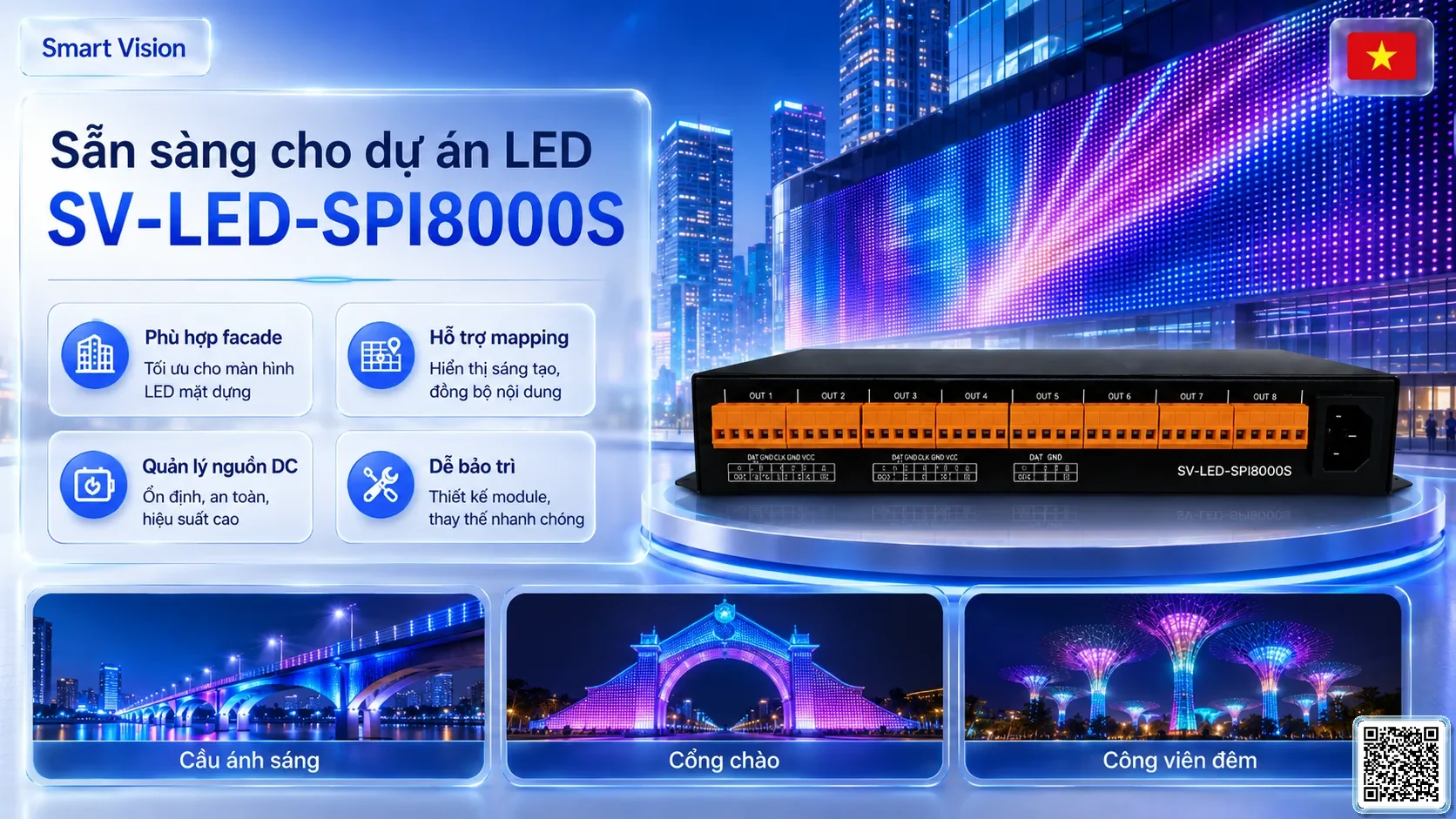 SV-LED-SPI8000S SV-LED-SPI8000S SPI LED Sub-Controller Bộ điều khiển DMX, Nhạc nước DMX, Đèn DMX, Bơm DMX, hệ thống ánh sáng DMX