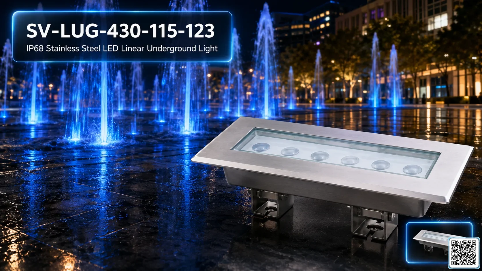 SV-LUG-430-115-123 IP68 Stainless Steel LED Linear Underground Light