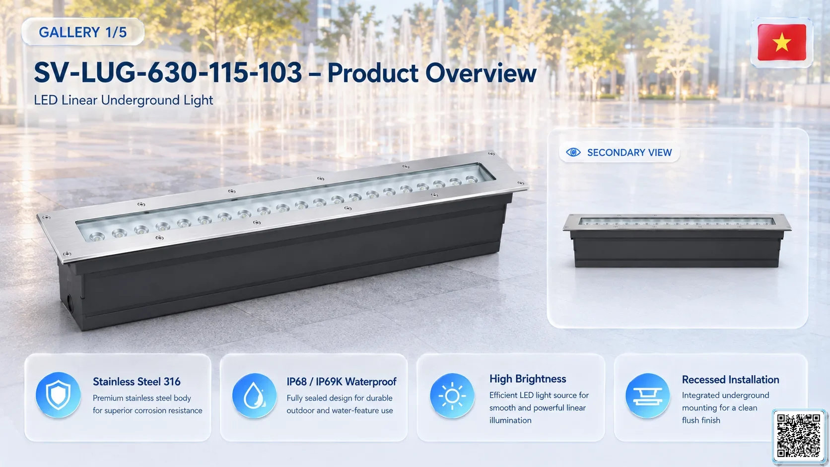 SV-LUG-630-115-103 SV-LUG-630-115-103 IP68 Stainless Steel LED Linear Underground Light Underwater Light catalogue, fountain lights