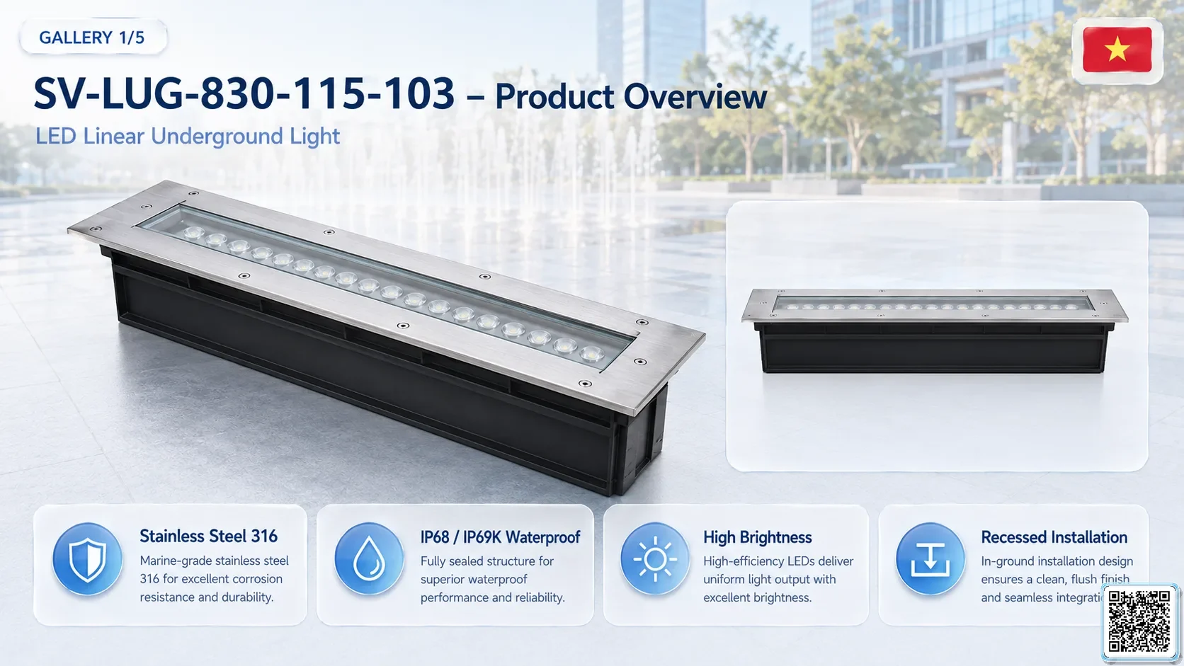 SV-LUG-830-115-103 SV-LUG-830-115-103 IP68 Stainless Steel LED Linear Underground Light Underwater Light catalogue, fountain lights