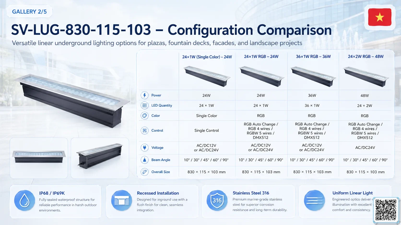 SV-LUG-830-115-103 SV-LUG-830-115-103 IP68 Stainless Steel LED Linear Underground Light Underwater Light catalogue, fountain lights