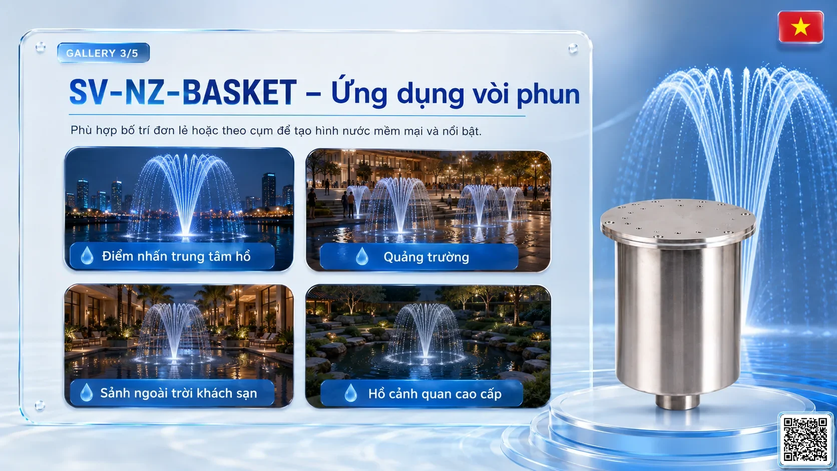 SV-NZ-BASKET SV-NZ-BASKET Basket Nozzle Thông số kỹ thuật vòi phun, Catalogue vòi phun nước nghệ thuật