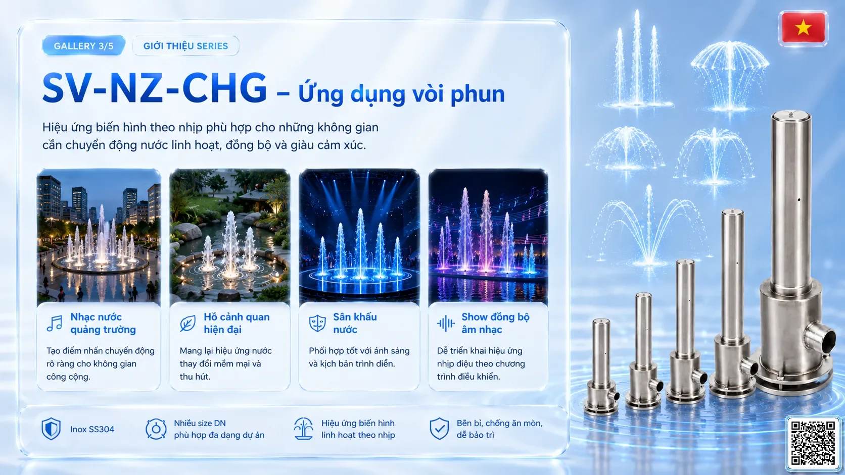 SV-NZ-CHG SV-NZ-CHG Changed Nozzle Thông số kỹ thuật vòi phun, Catalogue vòi phun nước nghệ thuật