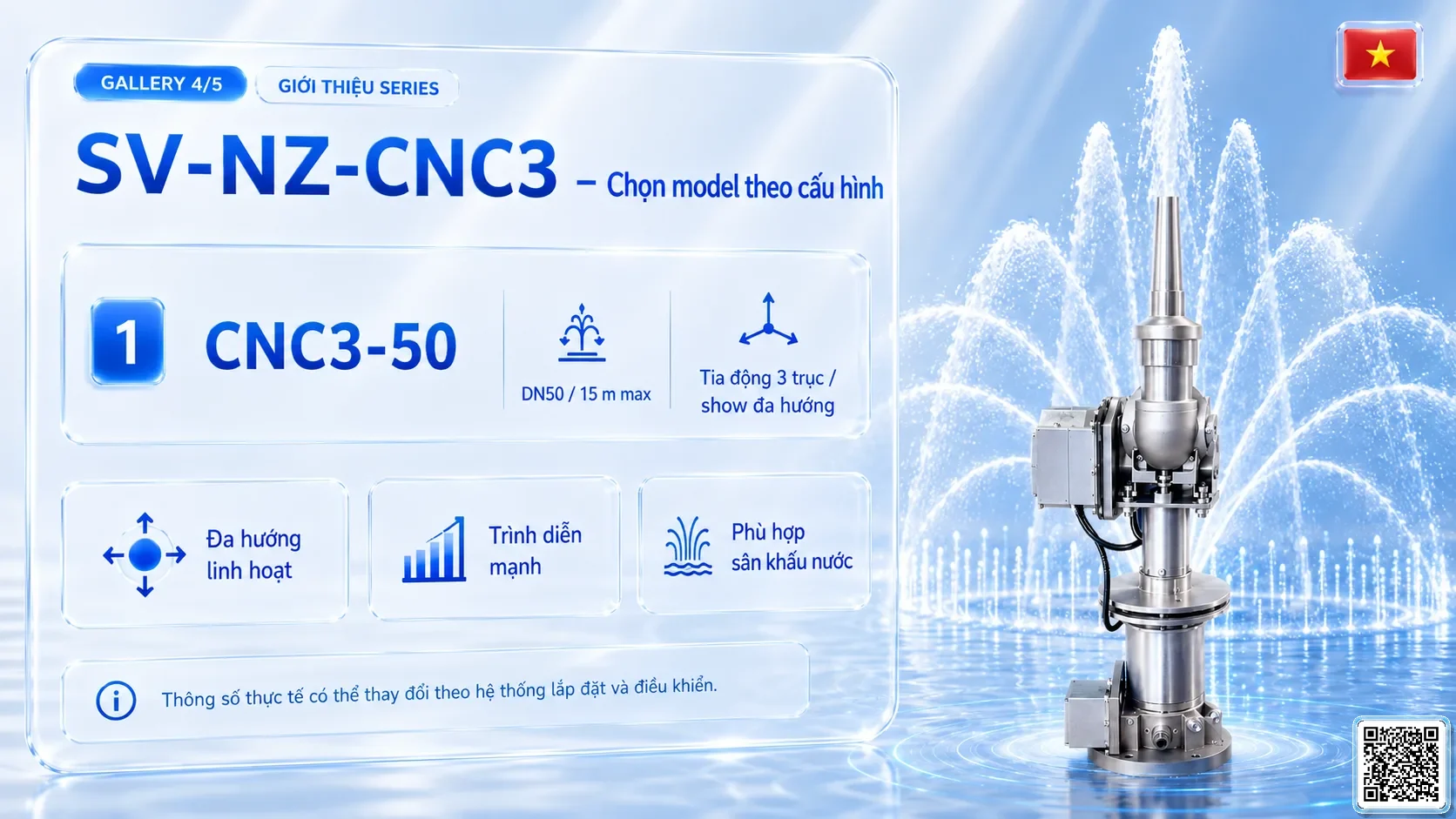 SV-NZ-CNC3 SV-NZ-CNC3 Three-Axis CNC Nozzle Thông số kỹ thuật vòi phun, Catalogue vòi phun nước nghệ thuật