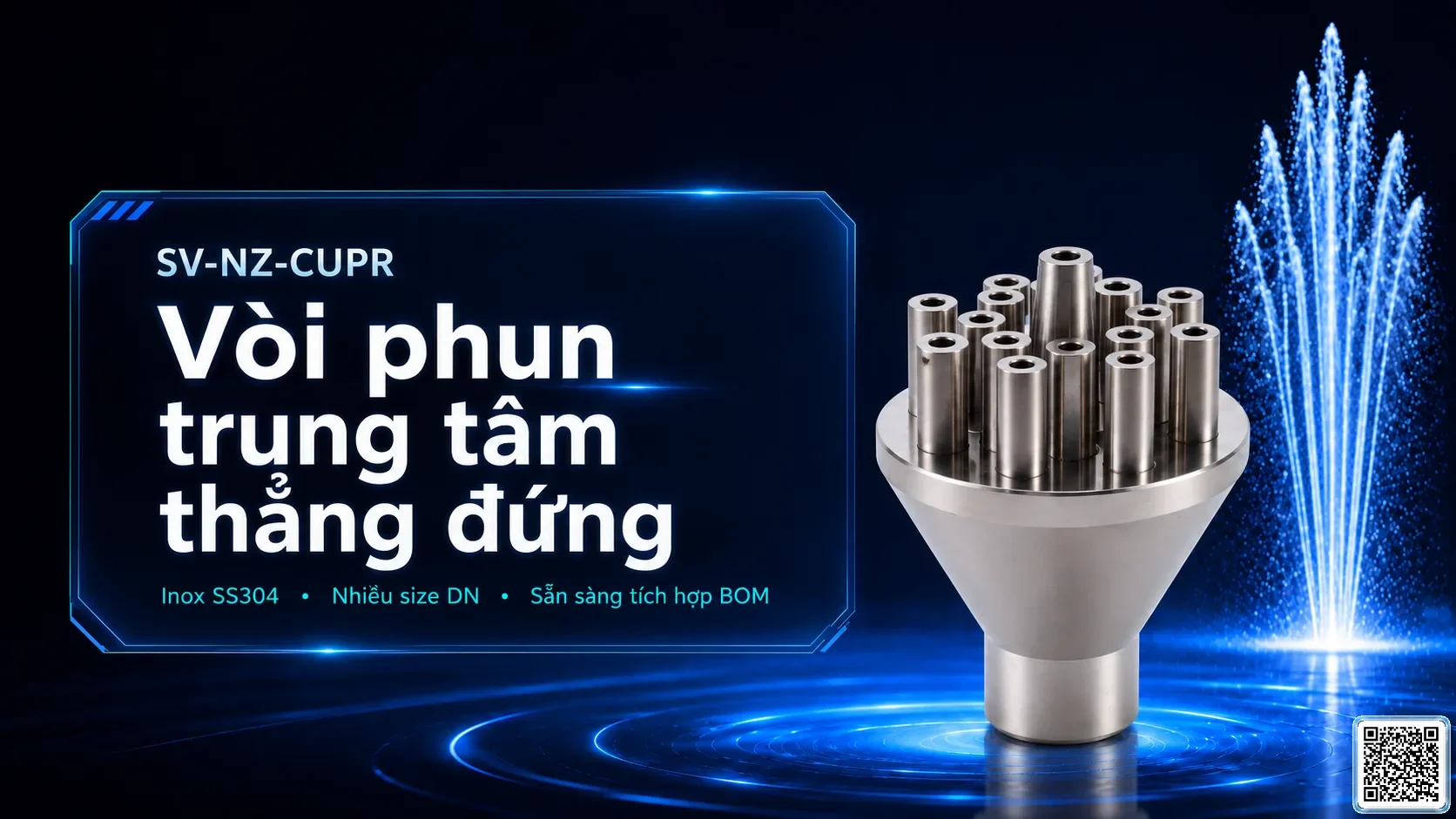 SV-NZ-CUPR Vòi phun trung tâm thẳng đứng