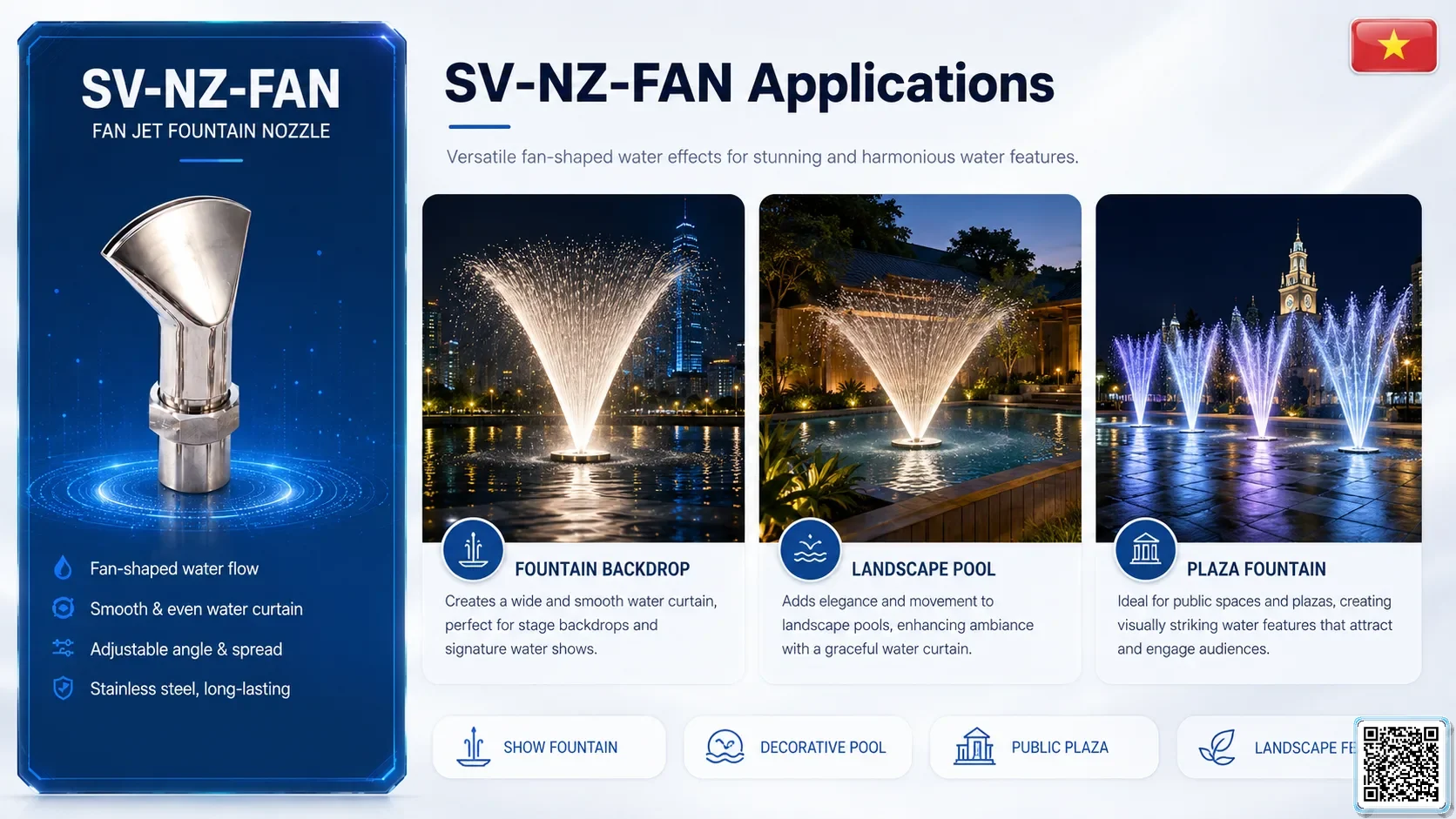 SV-NZ-FAN SV-NZ-FAN Fan-Shaped Nozzle Catalogue Nozzle - fountain nozzle - fountain equipments