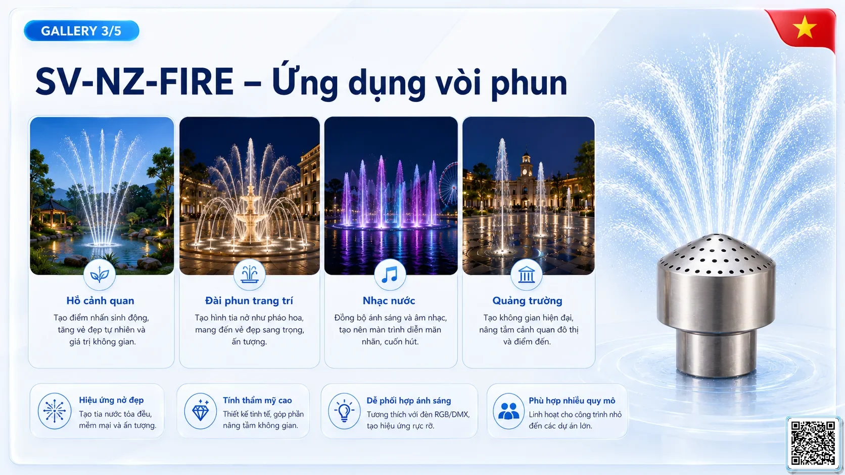 SV-NZ-FIRE SV-NZ-FIRE Fireworks Nozzle Thông số kỹ thuật vòi phun, Catalogue vòi phun nước nghệ thuật