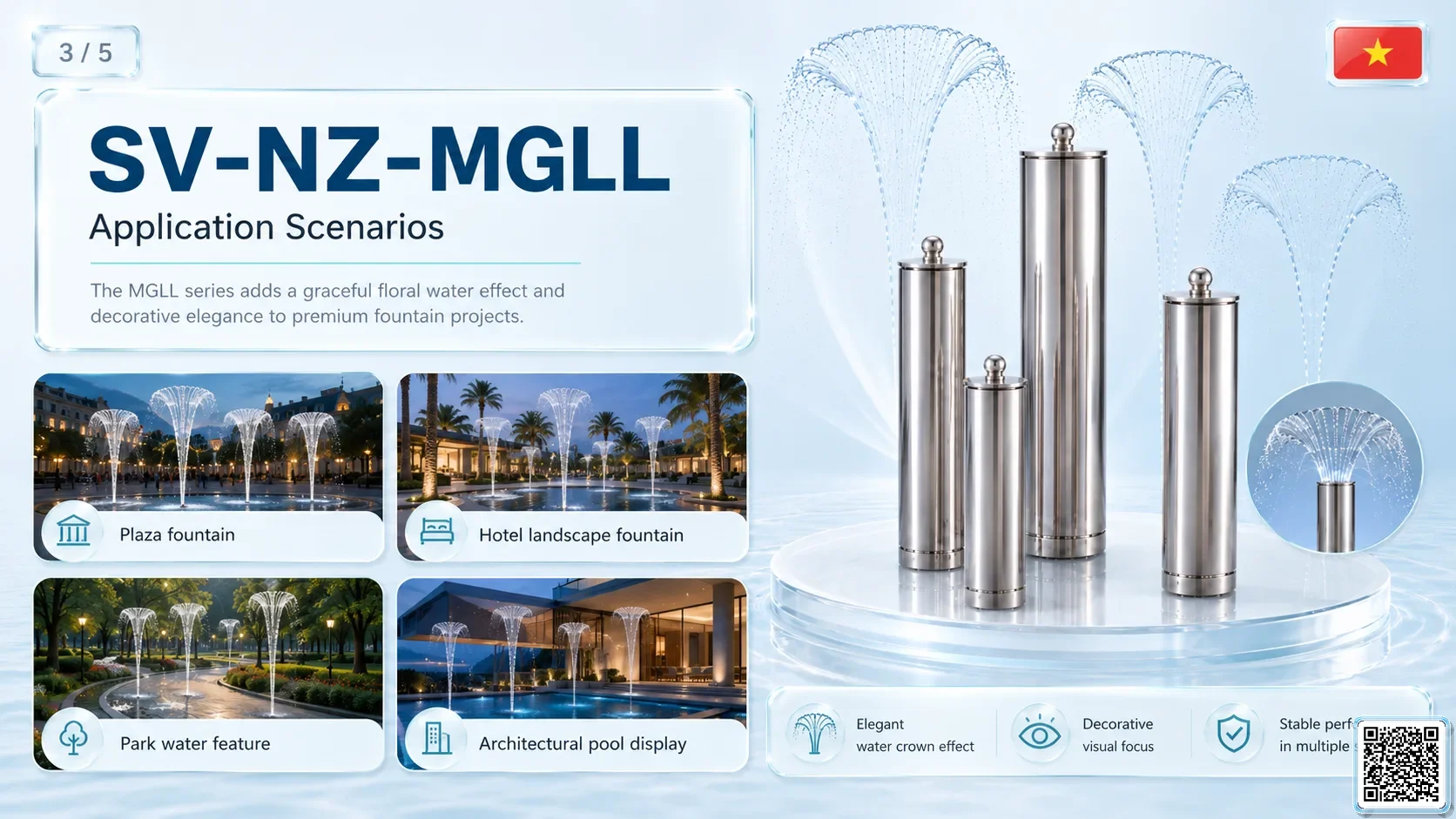 SV-NZ-MGLL SV-NZ-MGLL Morning Glory Nozzle Lengthening Catalogue Nozzle - fountain nozzle - fountain equipments