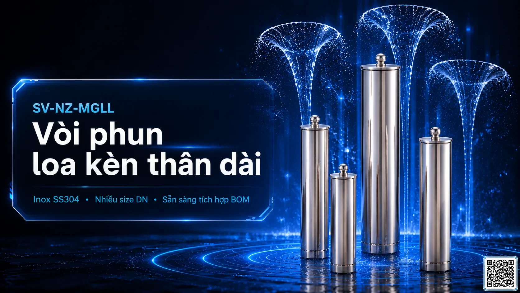 SV-NZ-MGLL Vòi phun loa kèn thân dài