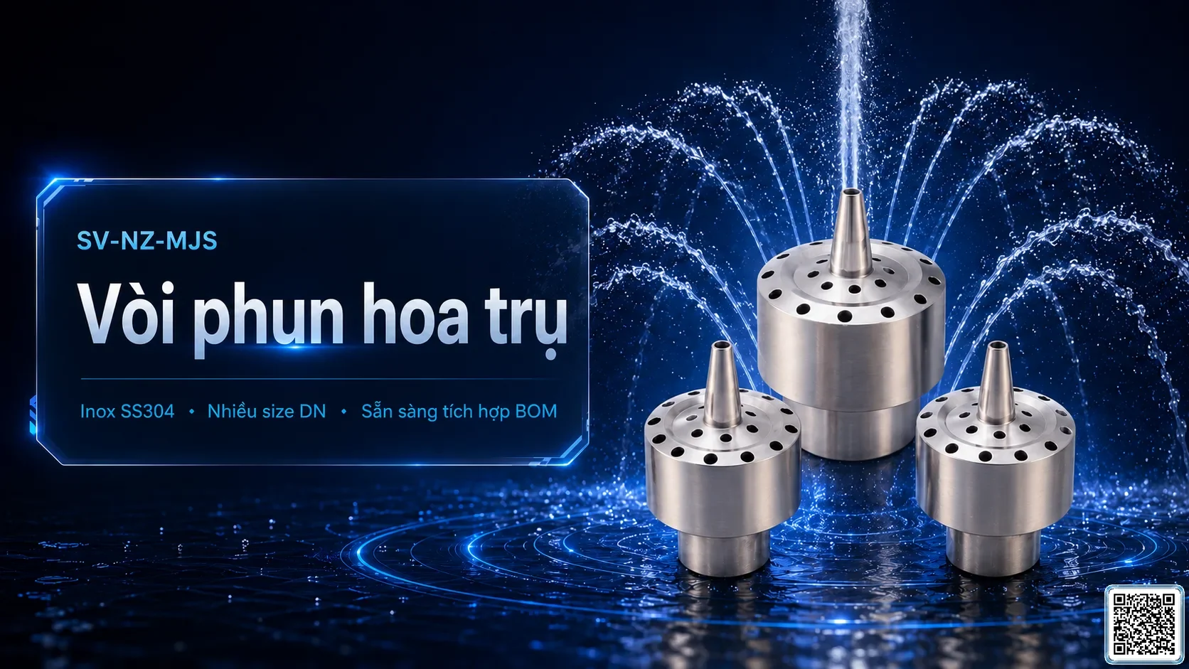 SV-NZ-MJS SV-NZ-MJS Multi-Jet Style Nozzle Thông số kỹ thuật vòi phun, Catalogue vòi phun nước nghệ thuật