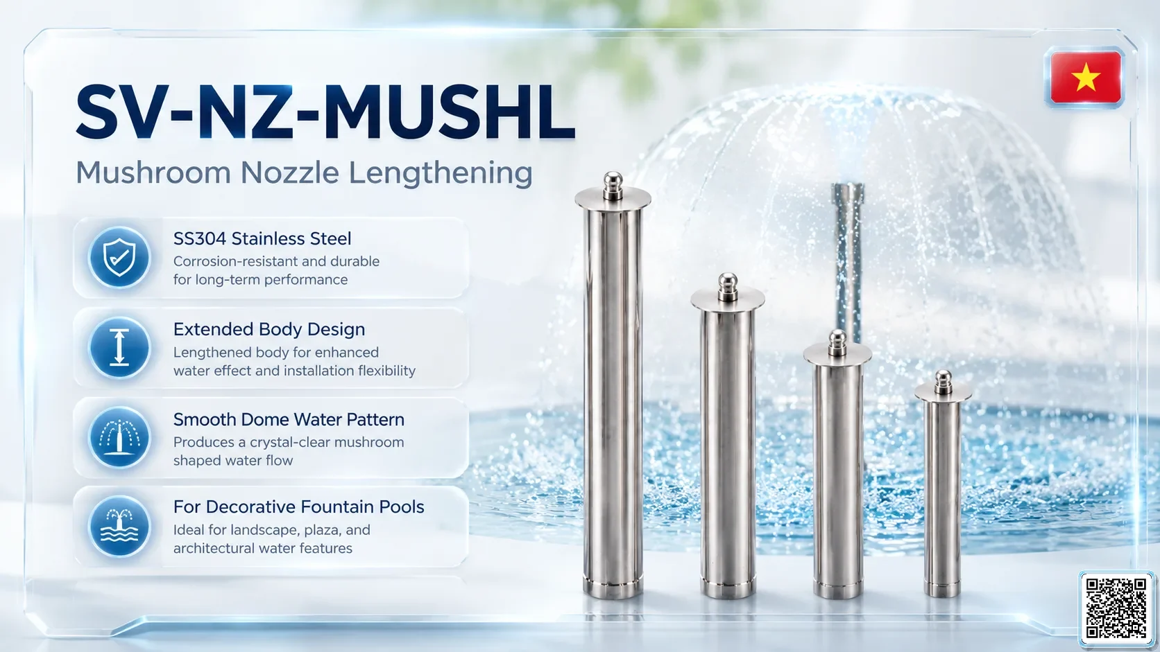 SV-NZ-MUSHL SV-NZ-MUSHL Mushroom Nozzle Lengthening Catalogue Nozzle - fountain nozzle - fountain equipments